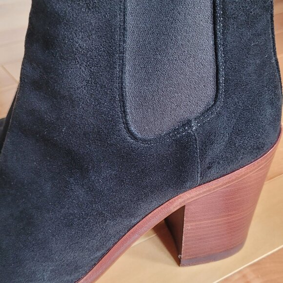 Vince Camuto Signature Black Suede Booties - Picture 3 of 13